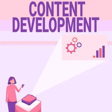 Conceptual caption Content Development. Business overview Specialized in Graphic Stock Illustration