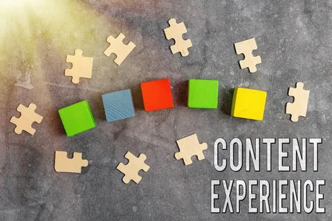 Conceptual caption Content Experience. Business idea environment in which 写真素材
