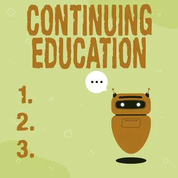 Conceptual caption Continuing Education. Business approach Continued Learning 库存插图
