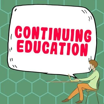 Conceptual caption Continuing Education. Internet Concept Continued Learning Stock Illustration
