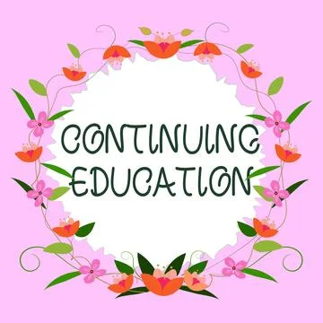 Conceptual caption Continuing Education. Internet Concept Continued Learning 스톡 일러스트