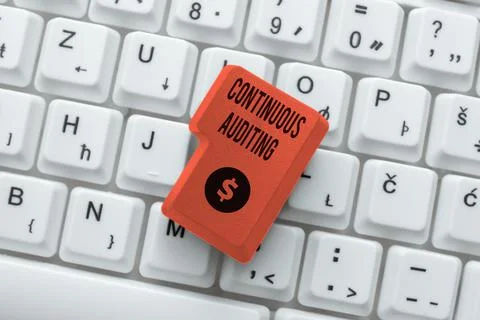 Conceptual caption Continuous Auditing. Concept meaning Internal process that Foto stock