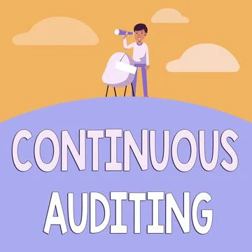 Conceptual caption Continuous Auditing. Conceptual photo Internal process that Stock Illustration