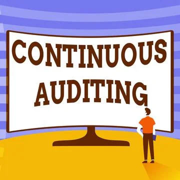 Conceptual caption Continuous Auditing. Internet Concept Internal process that Stock Illustration