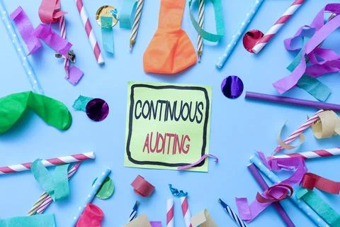 Conceptual caption Continuous Auditing. Internet Concept Internal process that Stock Photos