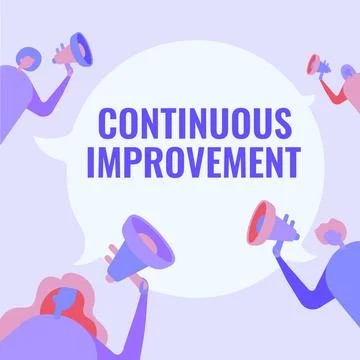 Conceptual caption Continuous Improvement. Word Written on Ongoing Effort to Illustrazione stock