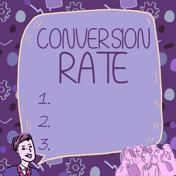 Conceptual caption Conversion Rate. Business concept number of visitors to a Stock Illustration