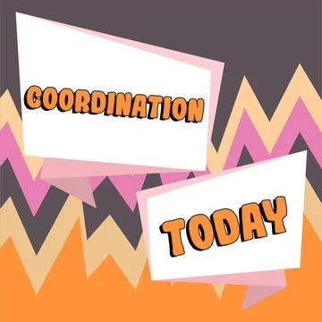Conceptual caption Coordination. Business overview the acts of someone Stock Illustration