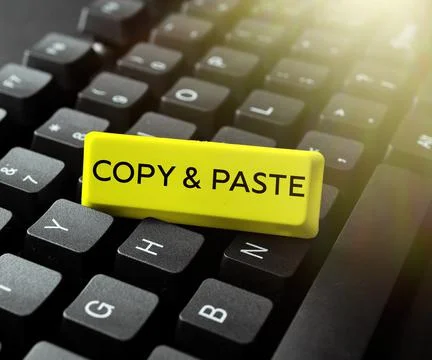 Conceptual caption Copy Paste. Business approach an imitation, transcript, or Stock Photos