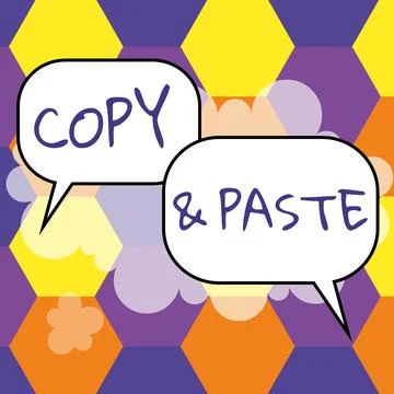 Conceptual caption Copy Paste. Business concept an imitation, transcript, or Stock Photos