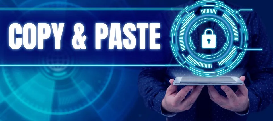 Conceptual caption Copy Paste. Concept meaning an imitation, transcript, or 스톡 사진