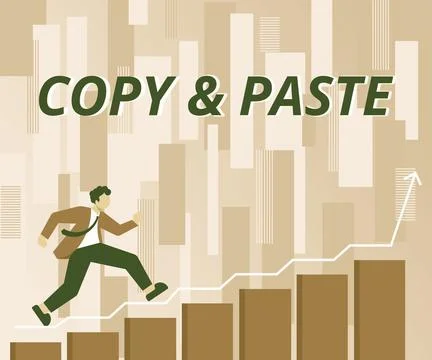 Conceptual caption Copy Paste, Word for an imitation, transcript, or reproduc Stock Illustration
