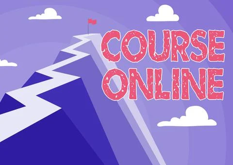 Conceptual caption Course Online. Word for eLearning Electronic Education 스톡 일러스트