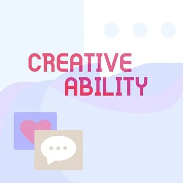 Conceptual caption Creative Ability. Business idea able to function at the Stock Illustration