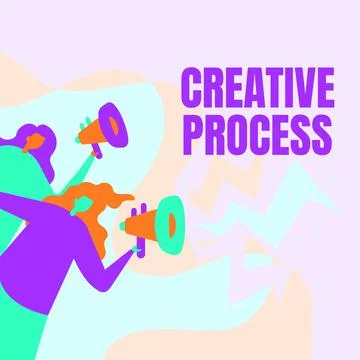 Conceptual caption Creative Process. Word Written on act of making new 스톡 일러스트