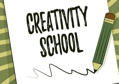Conceptual caption Creativity School. Business concept students are able to use Stock Illustration