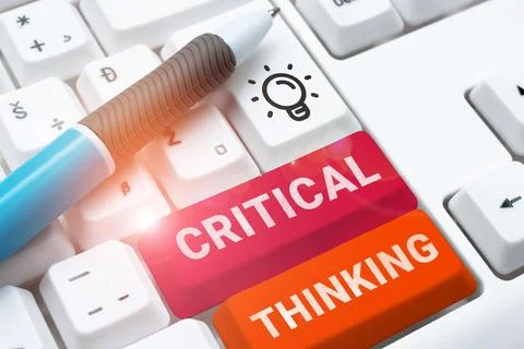 Conceptual caption Critical Thinking. Concept meaning sequence of stages of a Stock Photos