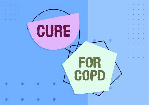 Conceptual caption Cure For Copd. Word for Medical treatment over Chronic Stock Illustration