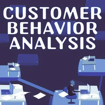 Conceptual caption Customer Behavior Analysis. Business showcase buying Stock Illustration