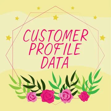 Conceptual caption Customer Profile Data. Concept meaning report about the type Illustrazione stock