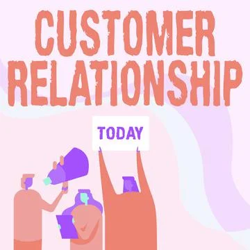 Conceptual caption Customer Relationship. Conceptual photo Deal and Interaction Illustrazione stock