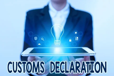 Conceptual caption Customs Declaration. Business idea Official document showing Stock Photos