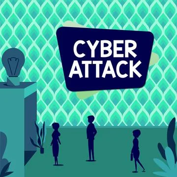 Conceptual caption Cyber Attack. Business approach An attempt by hackers to Illustration
