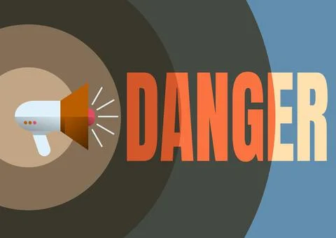 Conceptual caption Danger. Business concept the possibility of something Stock Illustration
