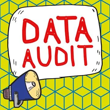 Conceptual caption Data Audit. Business showcase auditing of data to assess its Stock Illustration