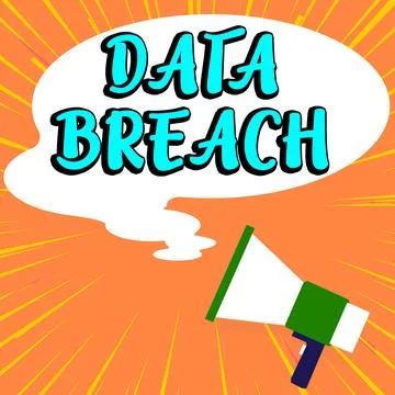 Conceptual caption Data Breach. Business idea security incident where sensitive Stock Illustration
