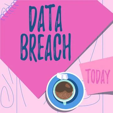 Conceptual caption Data Breach. Conceptual photo security incident where Stockillustratie