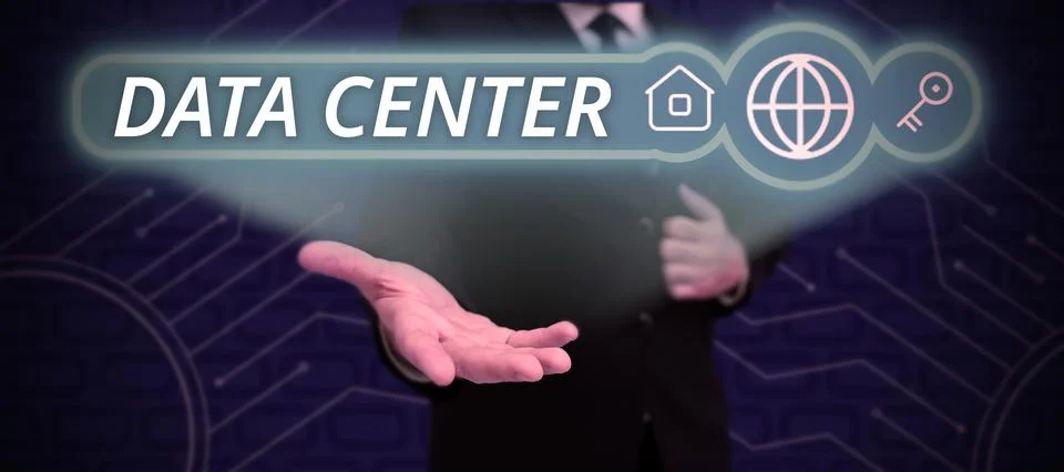 Conceptual caption Data Center. Concept meaning a repository that houses Stock Photos