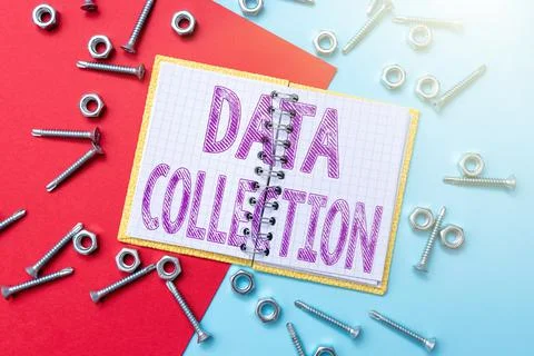 Conceptual caption Data Collection. Business overview gathering and measuring Stock Photos
