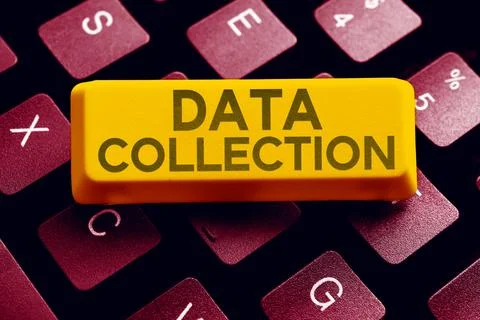 Conceptual caption Data Collection. Internet Concept gathering and measuring Stock Photos