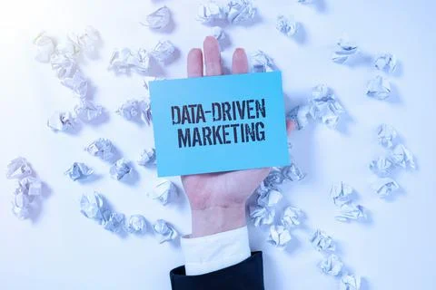 Conceptual caption Data Driven Marketing. Word for Strategy built on Insights Stock Photos