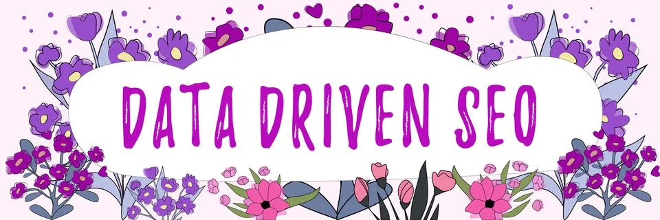 Conceptual caption Data Driven Seo. Business concept Search engine optimization Stock Illustration