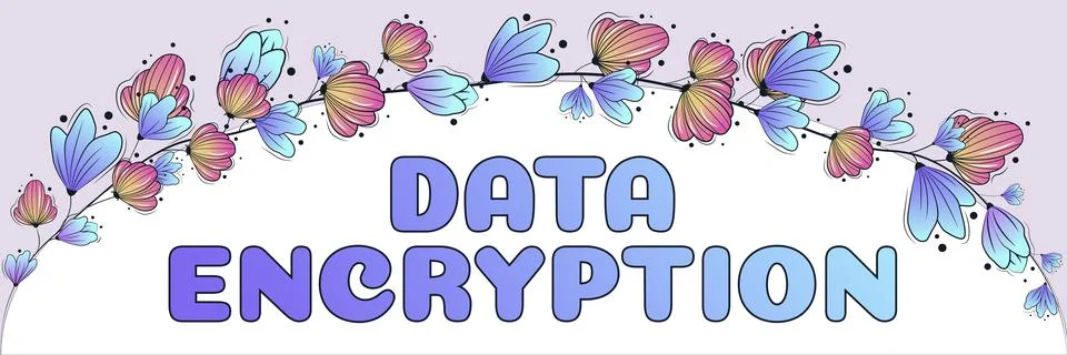 Conceptual caption Data Encryption. Business overview Conversion of data into Stock Illustration