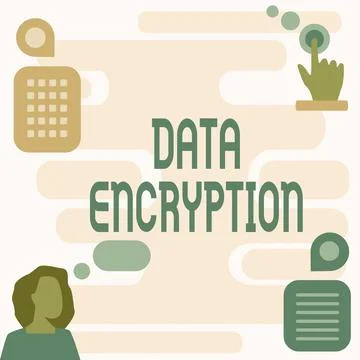 Conceptual caption Data Encryption. Word Written on Symmetrickey algorithm for 스톡 일러스트