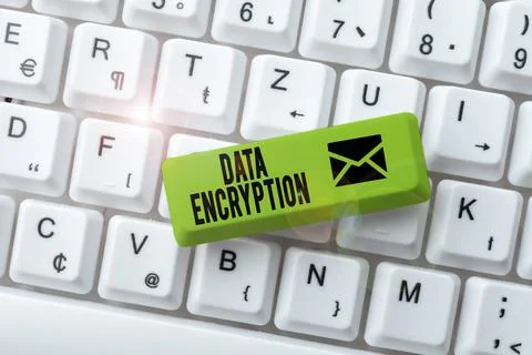 Conceptual caption Data EncryptionSymmetric-key algorithm for the encrypting Stock Photos