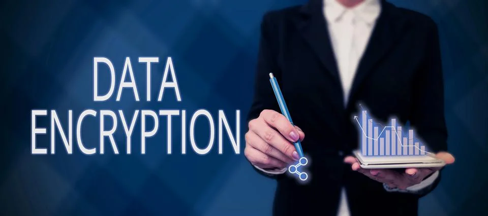 Conceptual caption Data EncryptionSymmetric-key algorithm for the encrypting Stock Photos