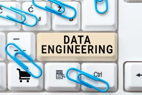 Conceptual caption Data Engineering. Concept meaning data science that focuses Stock Photos