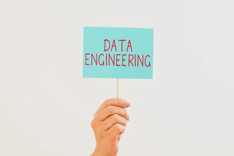 Conceptual caption Data Engineering. Word Written on data science that focuses Stock Photos