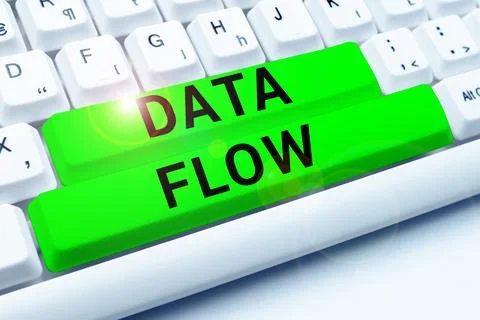 Conceptual caption Data Flow. Business concept the movement of data through a 스톡 사진