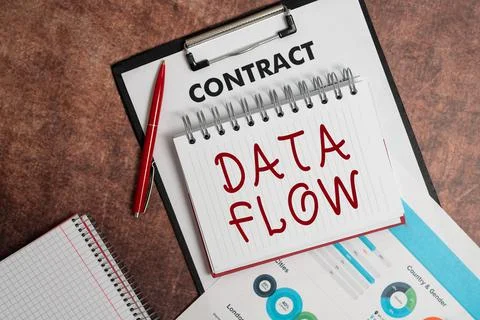 Conceptual caption Data Flow. Internet Concept the movement of data through a 스톡 사진