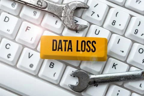 Conceptual caption Data Loss. Concept meaning process or event that results in Foto stock