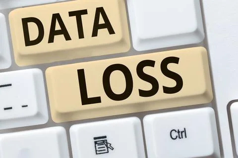 Conceptual caption Data Loss. Conceptual photo process or event that results in 스톡 사진