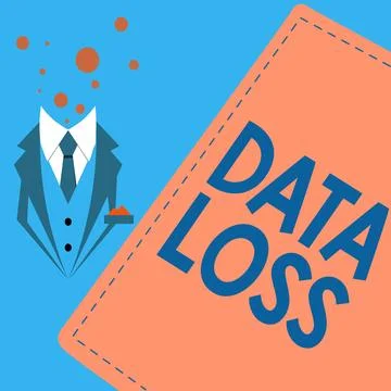 Conceptual caption Data Loss. Internet Concept process or event that results in 스톡 일러스트