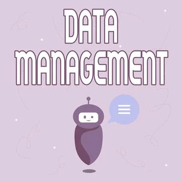 Conceptual caption Data Management. Business overview The practice of organizing Stock Illustration