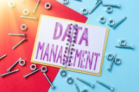 Conceptual caption Data Management. Business idea disciplines related to m... Foto stock