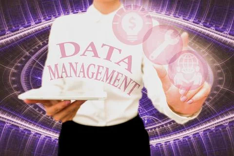 Conceptual caption Data Management. Conceptual photo disciplines related to Stockfoto's